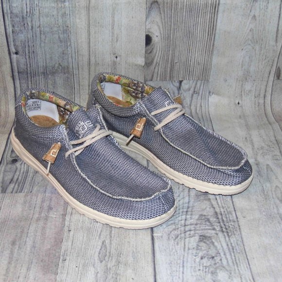 HEY DUDE Wally Eden Grey Slip On Loafers Mens Size 10 - Picture 1 of 7